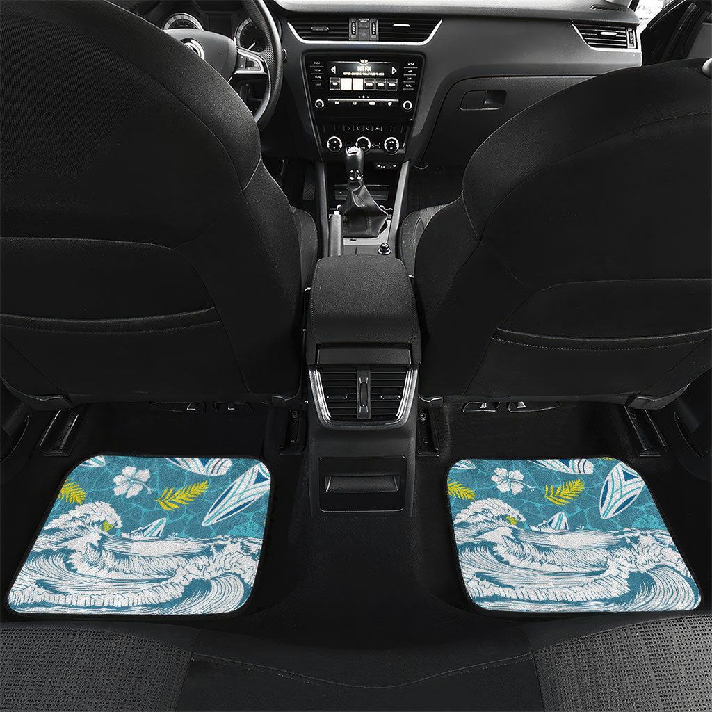 Hawaii Summer Christmas Car Mats Surfing Santa Shaka Catch The Wave