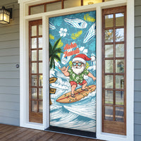 Hawaii Summer Christmas Door Cover Surfing Santa Shaka Catch The Wave LT14 - Polynesian Pride