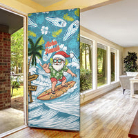Hawaii Summer Christmas Door Cover Surfing Santa Shaka Catch The Wave LT14 - Polynesian Pride