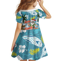 Hawaii Summer Christmas Family Matching Off Shoulder Maxi Dress and Hawaiian Shirt Surfing Santa Shaka Catch The Wave LT14 - Polynesian Pride