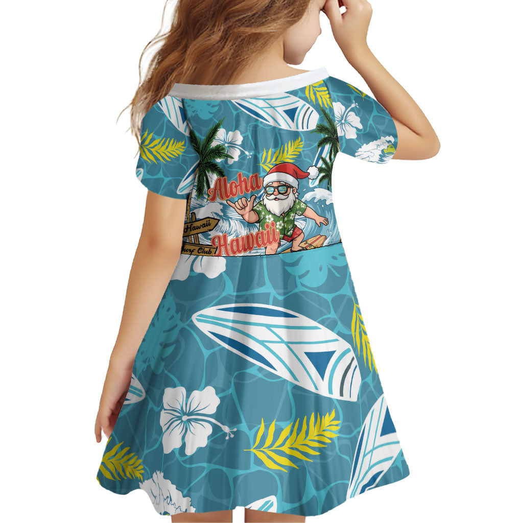 Hawaii Summer Christmas Family Matching Off Shoulder Short Dress and Hawaiian Shirt Surfing Santa Shaka Catch The Wave LT14 - Polynesian Pride