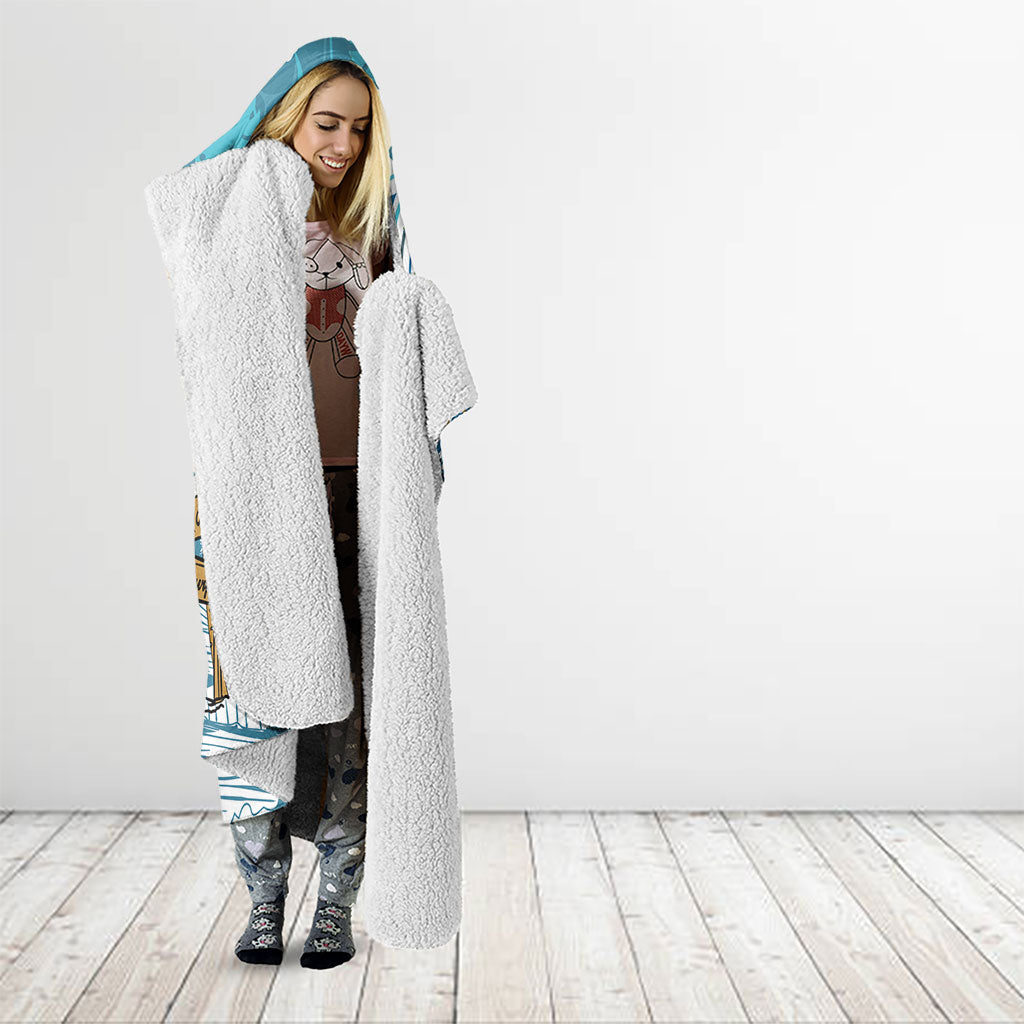 Hawaii Summer Christmas Hooded Blanket Surfing Santa Shaka Catch The Wave LT14 - Polynesian Pride