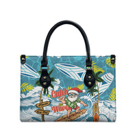 Hawaii Summer Christmas Leather Bag Surfing Santa Shaka Catch The Wave