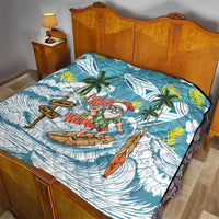 Hawaii Summer Christmas Quilt Surfing Santa Shaka Catch The Wave
