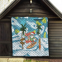 Hawaii Summer Christmas Quilt Surfing Santa Shaka Catch The Wave