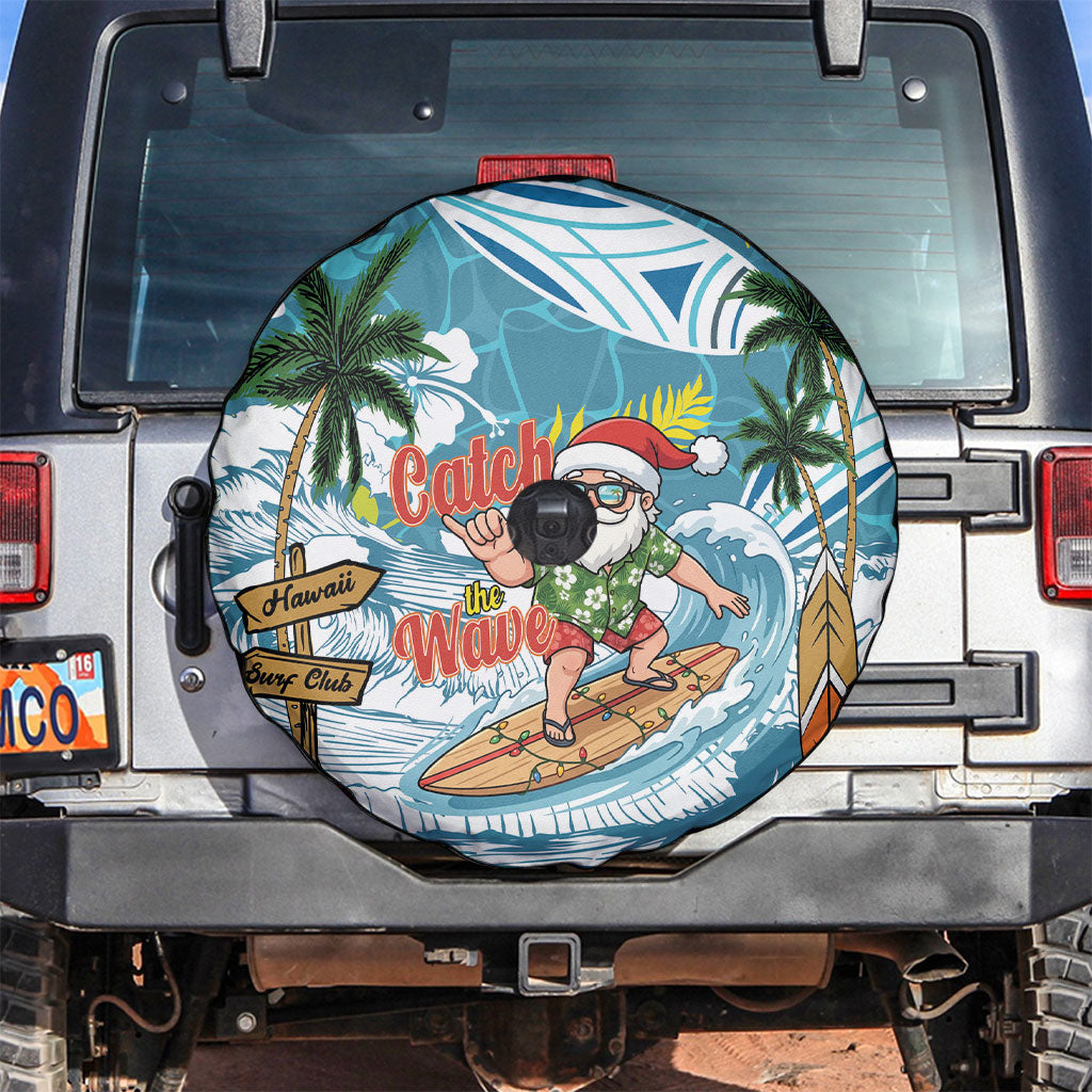 Hawaii Summer Christmas Spare Tire Cover Surfing Santa Shaka Catch The Wave
