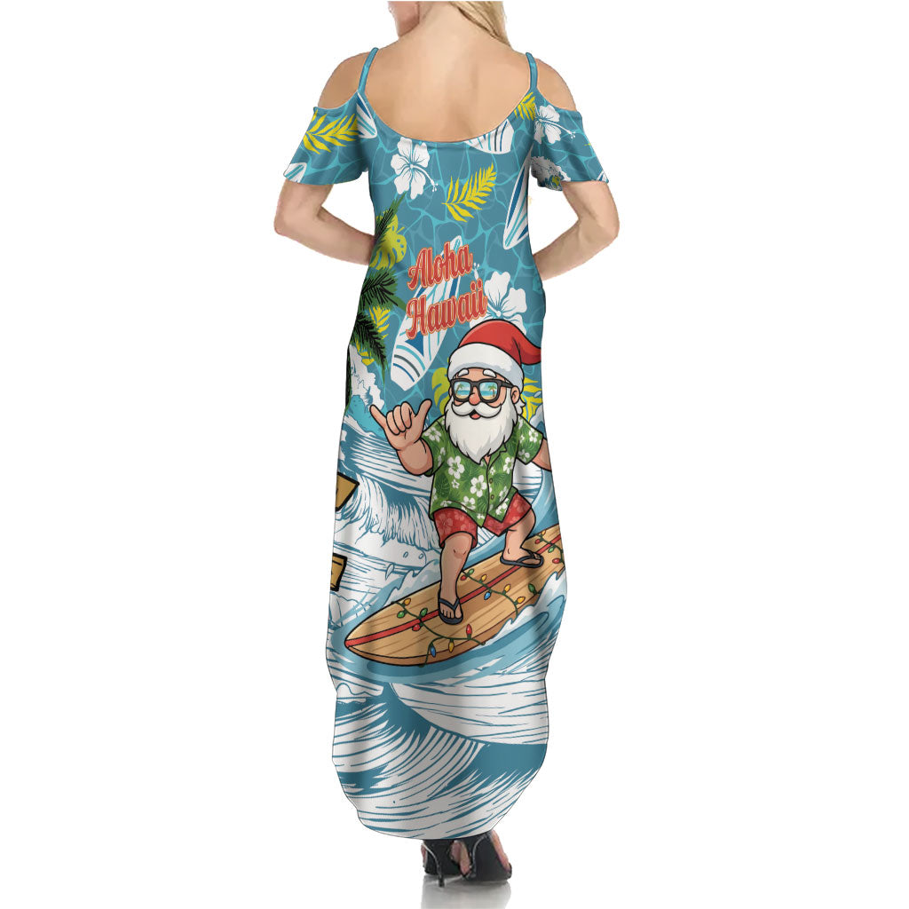 Hawaii Summer Christmas Summer Maxi Dress Surfing Santa Shaka Catch The Wave