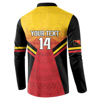 Papua New Guinea Rugby Custom Button Sweatshirt Go PNG Hunters Polynesian Pattern - Polynesian Pride