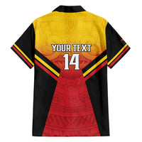Papua New Guinea Rugby Custom Family Matching Off Shoulder Short Dress and Hawaiian Shirt Go PNG Hunters Polynesian Pattern LT14 - Polynesian Pride