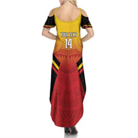 Papua New Guinea Rugby Custom Family Matching Summer Maxi Dress and Hawaiian Shirt Go PNG Hunters Polynesian Pattern LT14 - Polynesian Pride