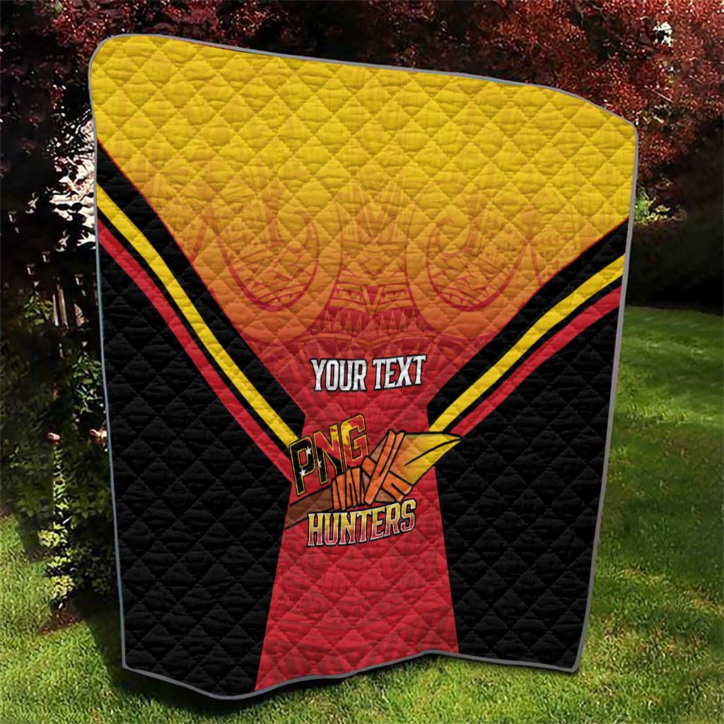 Papua New Guinea Rugby Custom Quilt Go PNG Hunters Polynesian Pattern - Polynesian Pride