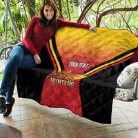 Papua New Guinea Rugby Custom Quilt Go PNG Hunters Polynesian Pattern - Polynesian Pride