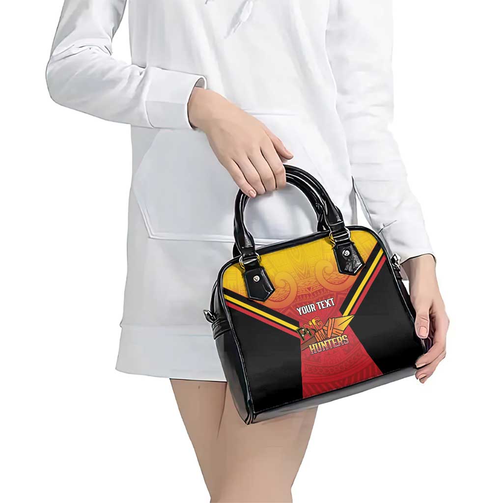 Papua New Guinea Rugby Custom Shoulder Handbag Go PNG Hunters Polynesian Pattern - Polynesian Pride
