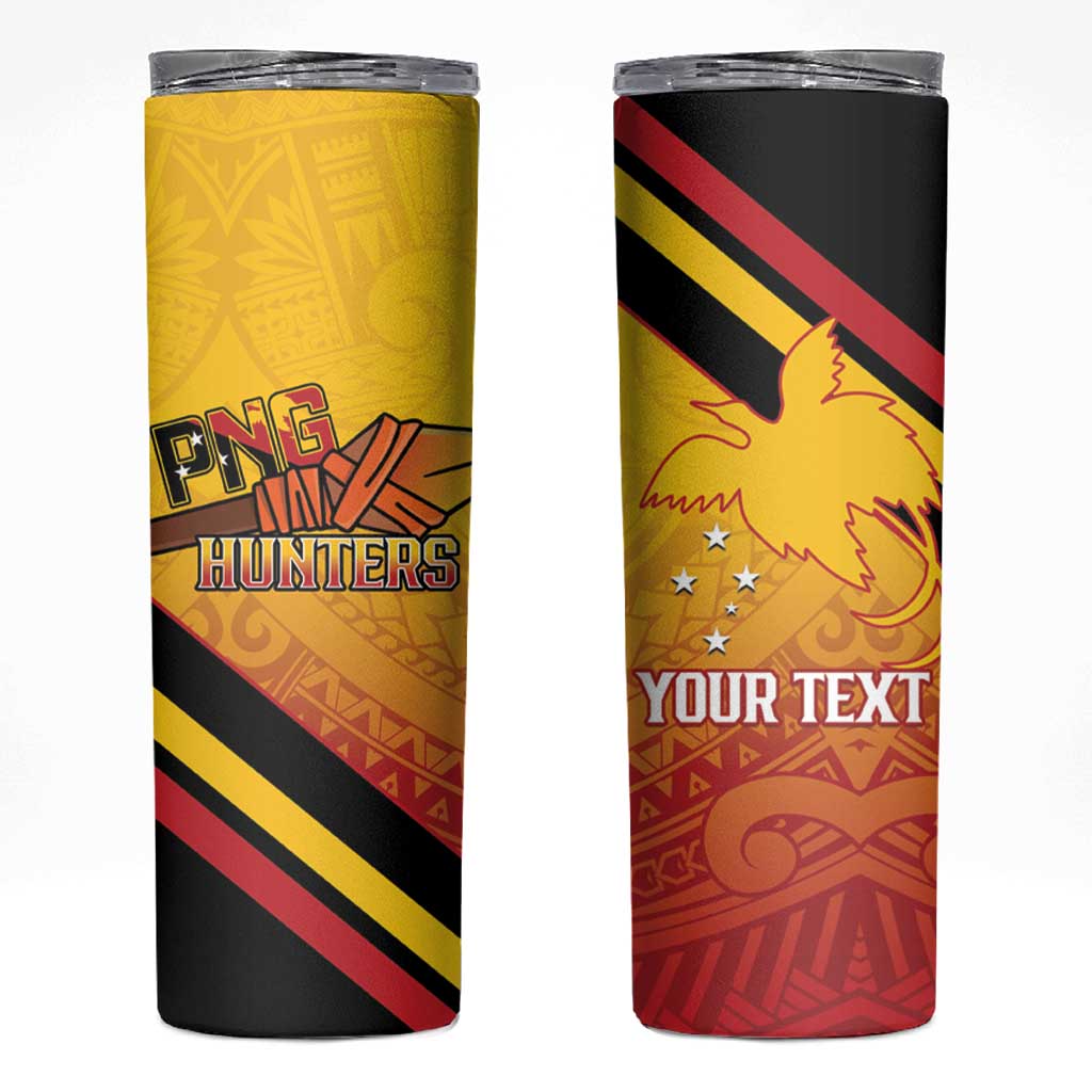 Papua New Guinea Rugby Custom Skinny Tumbler Go PNG Hunters Polynesian Pattern LT14 Red - Polynesian Pride