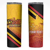Papua New Guinea Rugby Custom Skinny Tumbler Go PNG Hunters Polynesian Pattern LT14 Red - Polynesian Pride