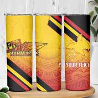 Papua New Guinea Rugby Custom Skinny Tumbler Go PNG Hunters Polynesian Pattern LT14 - Polynesian Pride