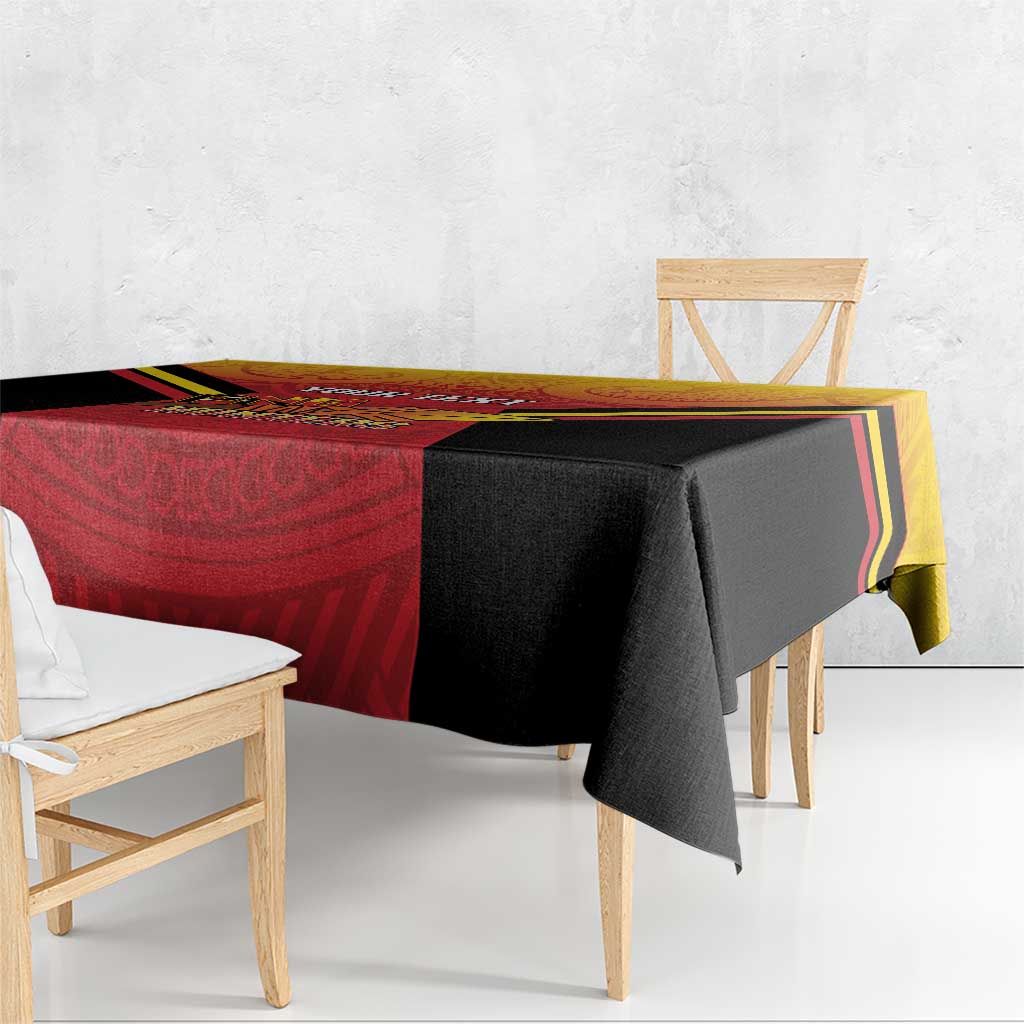 Papua New Guinea Rugby Custom Tablecloth Go PNG Hunters Polynesian Pattern - Polynesian Pride