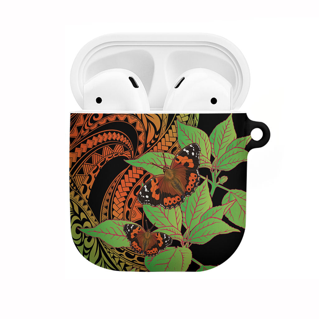 Kamehameha Butterfly Hawaii AirPods Case Hawaiian Pulelehua Mamaki Orange Green Color