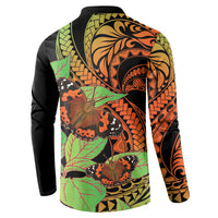 Kamehameha Butterfly Hawaii Button Sweatshirt Hawaiian Pulelehua Mamaki Orange Green Color LT14 - Polynesian Pride