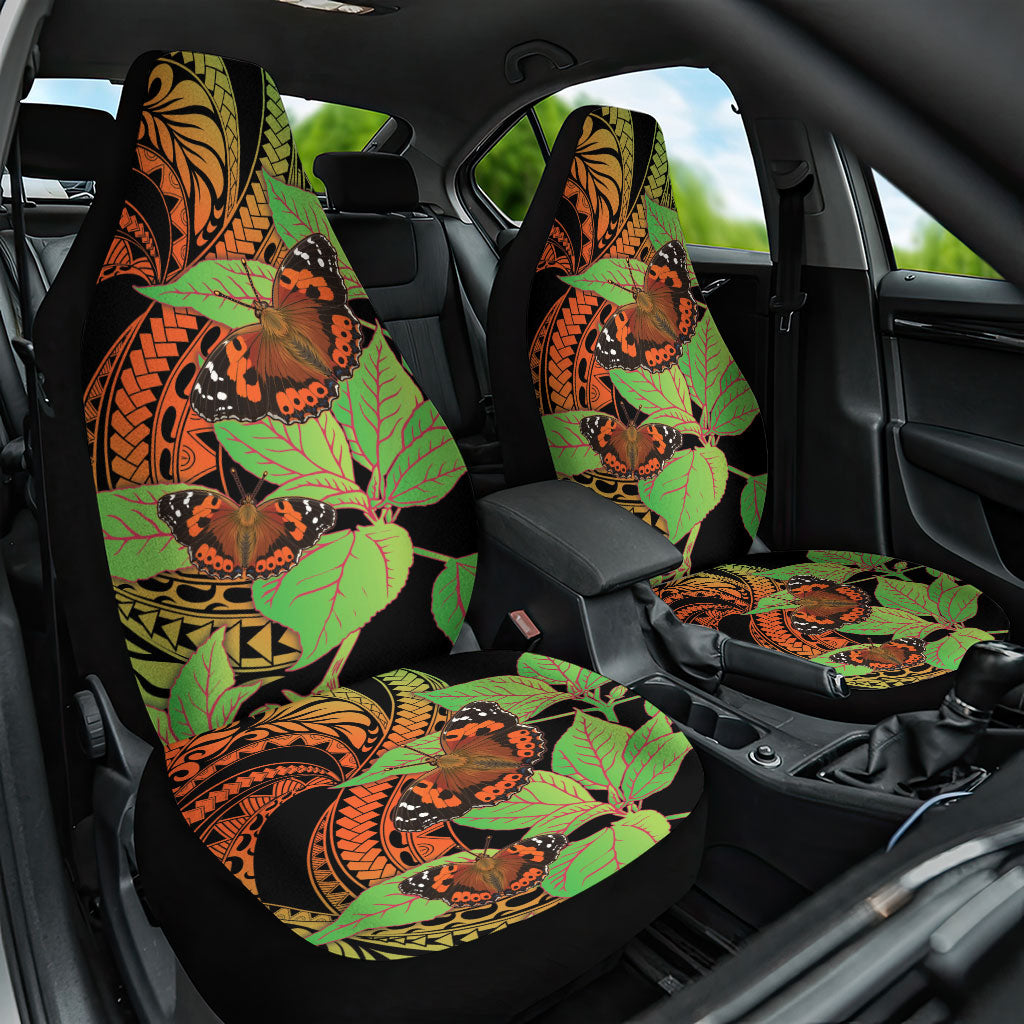 Kamehameha Butterfly Hawaii Car Seat Cover Hawaiian Pulelehua Mamaki Orange Green Color LT14 One Size Multicolor - Polynesian Pride