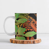 Kamehameha Butterfly Hawaii Ceramic Mug Hawaiian Pulelehua Mamaki Orange Green Color LT14 Multicolor - Polynesian Pride