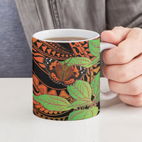 Kamehameha Butterfly Hawaii Ceramic Mug Hawaiian Pulelehua Mamaki Orange Green Color LT14 - Polynesian Pride