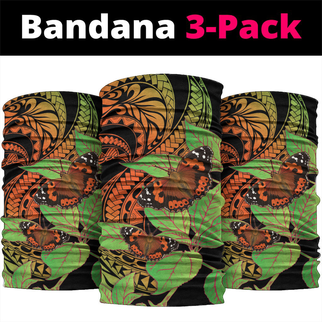 Kamehameha Butterfly Hawaii Neck Gaiter Hawaiian Pulelehua Mamaki Orange Green Color