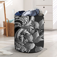Kamehameha Butterfly Hawaii Laundry Basket Hawaiian Pulelehua Mamaki Black Color LT14 Black - Polynesian Pride