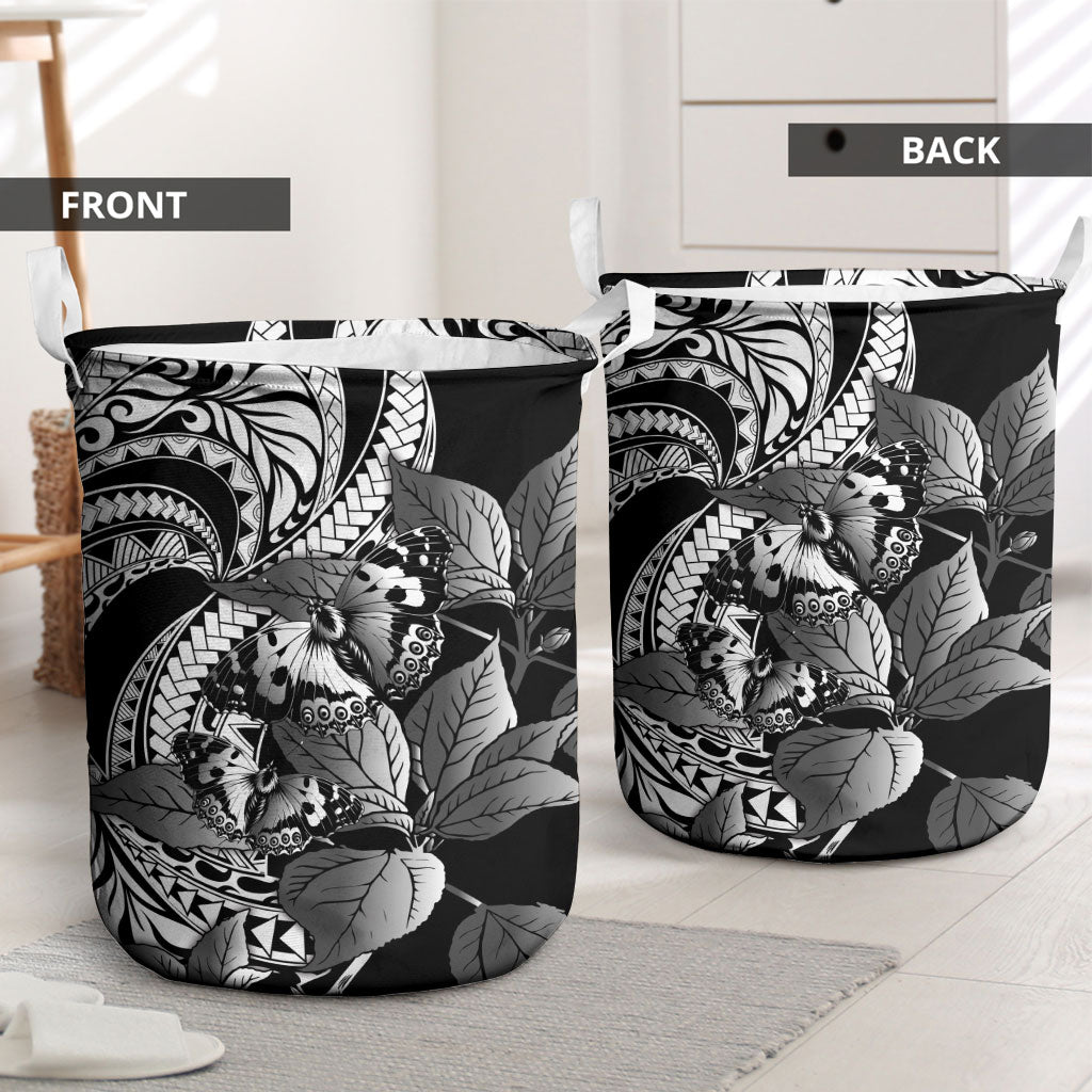 Kamehameha Butterfly Hawaii Laundry Basket Hawaiian Pulelehua Mamaki Black Color LT14 - Polynesian Pride