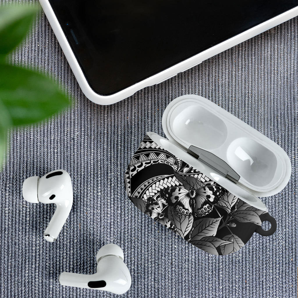 Kamehameha Butterfly Hawaii AirPods Case Hawaiian Pulelehua Mamaki Black Color