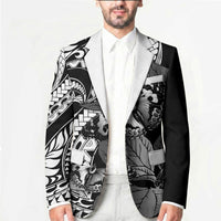 Kamehameha Butterfly Hawaii Blazer Hawaiian Pulelehua Mamaki Black Color