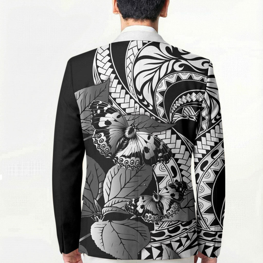 Kamehameha Butterfly Hawaii Blazer Hawaiian Pulelehua Mamaki Black Color