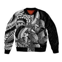 Kamehameha Butterfly Hawaii Bomber Jacket Hawaiian Pulelehua Mamaki Black Color