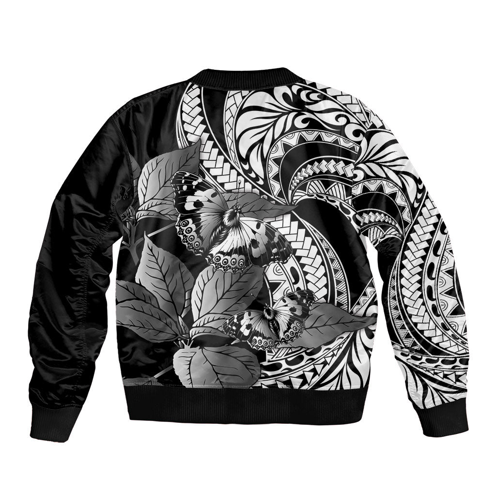 Kamehameha Butterfly Hawaii Bomber Jacket Hawaiian Pulelehua Mamaki Black Color