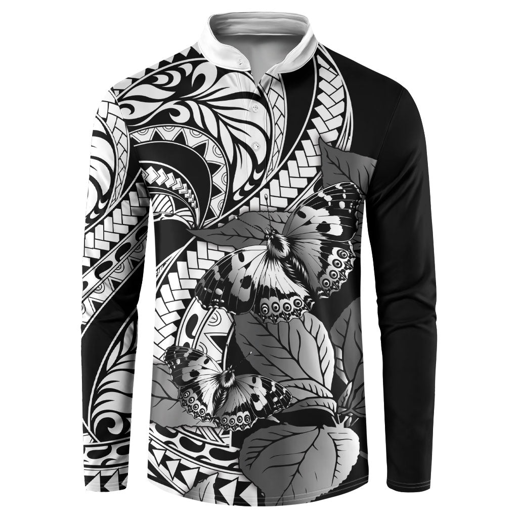 Kamehameha Butterfly Hawaii Button Sweatshirt Hawaiian Pulelehua Mamaki Black Color