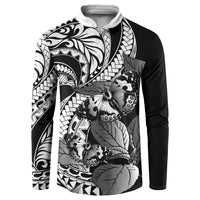Kamehameha Butterfly Hawaii Button Sweatshirt Hawaiian Pulelehua Mamaki Black Color