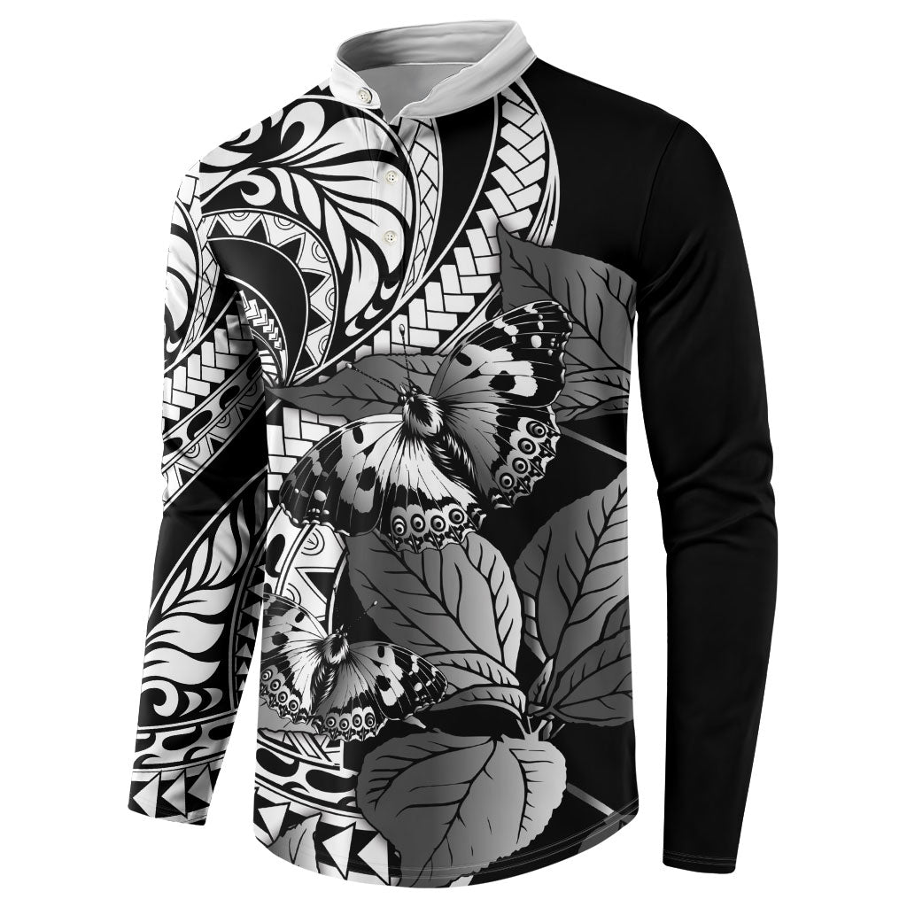 Kamehameha Butterfly Hawaii Button Sweatshirt Hawaiian Pulelehua Mamaki Black Color