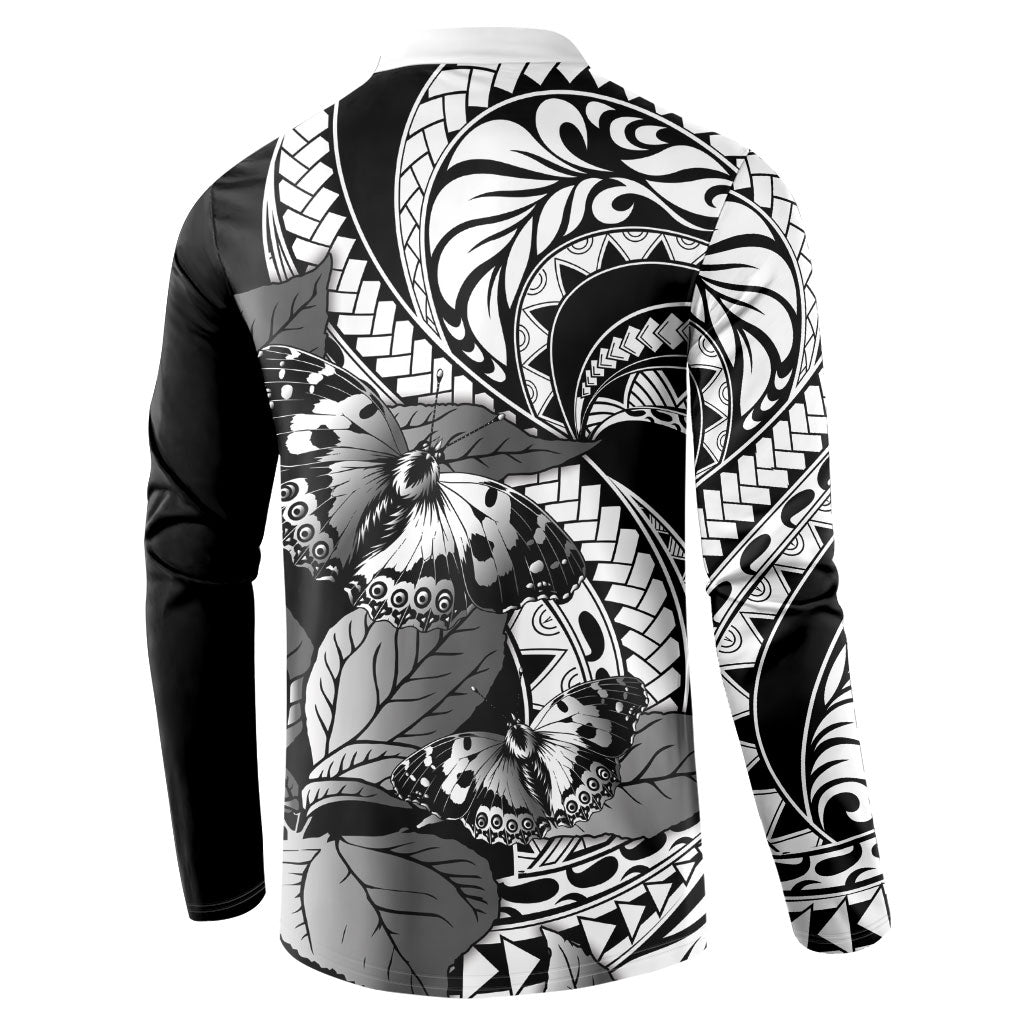 Kamehameha Butterfly Hawaii Button Sweatshirt Hawaiian Pulelehua Mamaki Black Color