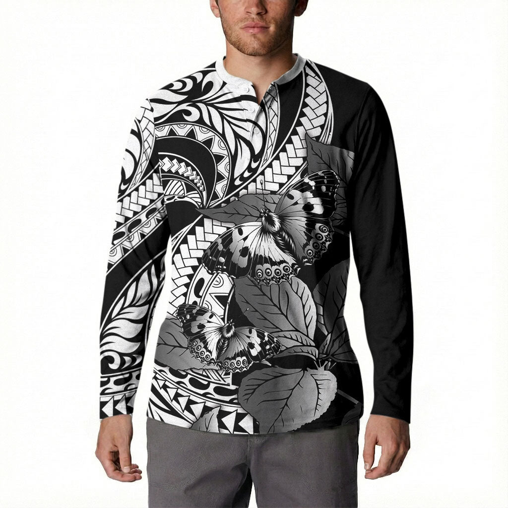 Kamehameha Butterfly Hawaii Button Sweatshirt Hawaiian Pulelehua Mamaki Black Color