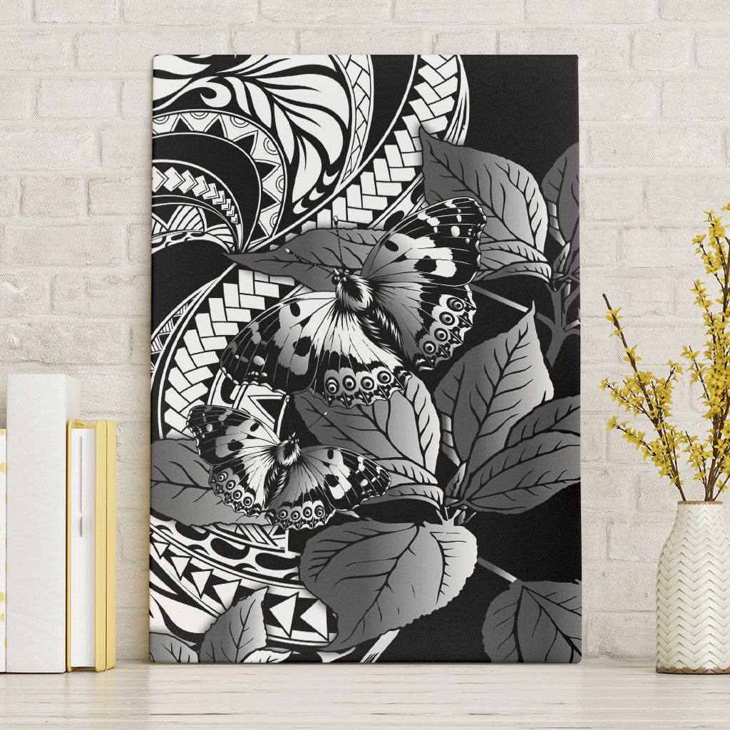 Kamehameha Butterfly Hawaii Canvas Wall Art Hawaiian Pulelehua Mamaki Black Color LT14 Without Frame Black - Polynesian Pride
