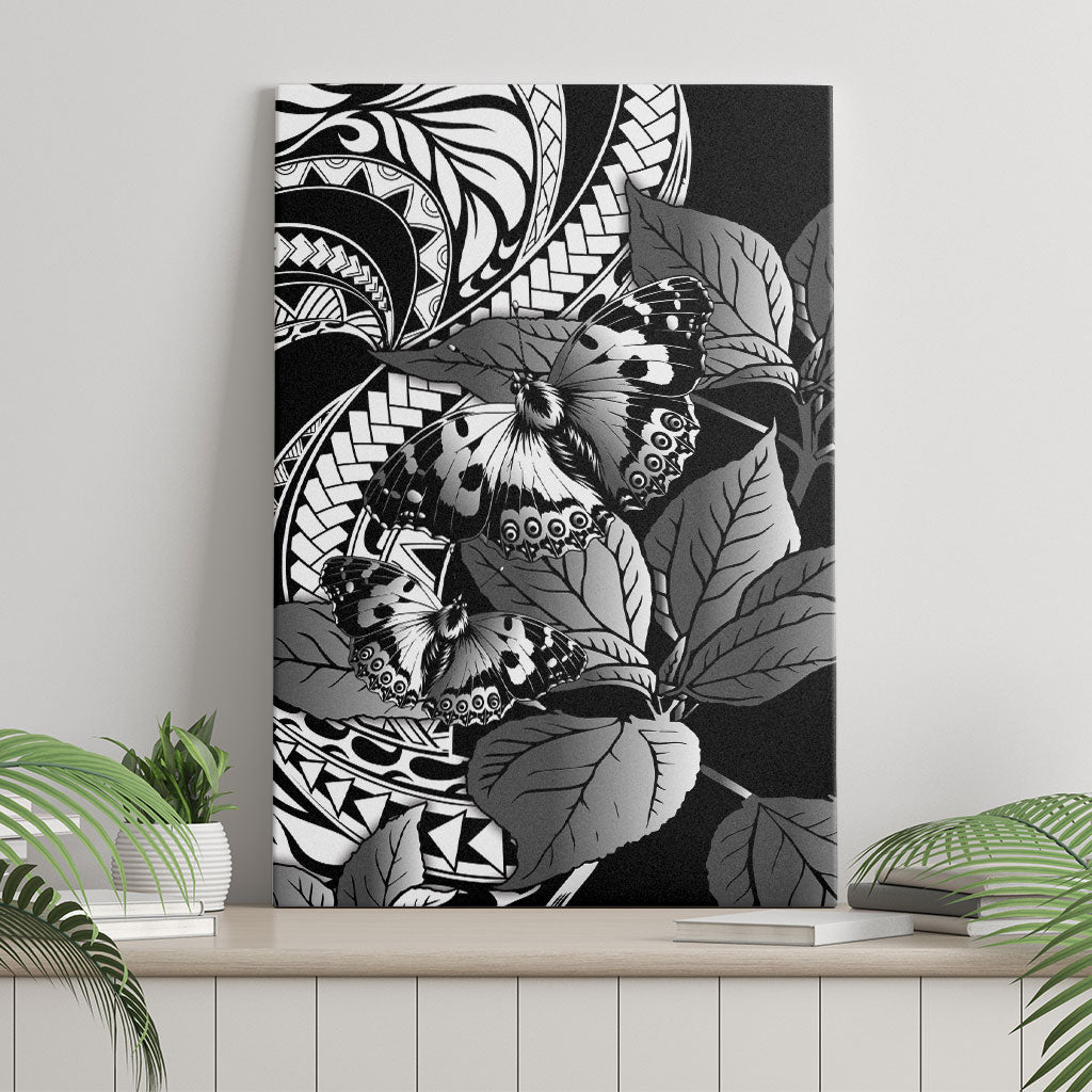 Kamehameha Butterfly Hawaii Canvas Wall Art Hawaiian Pulelehua Mamaki Black Color LT14 - Polynesian Pride