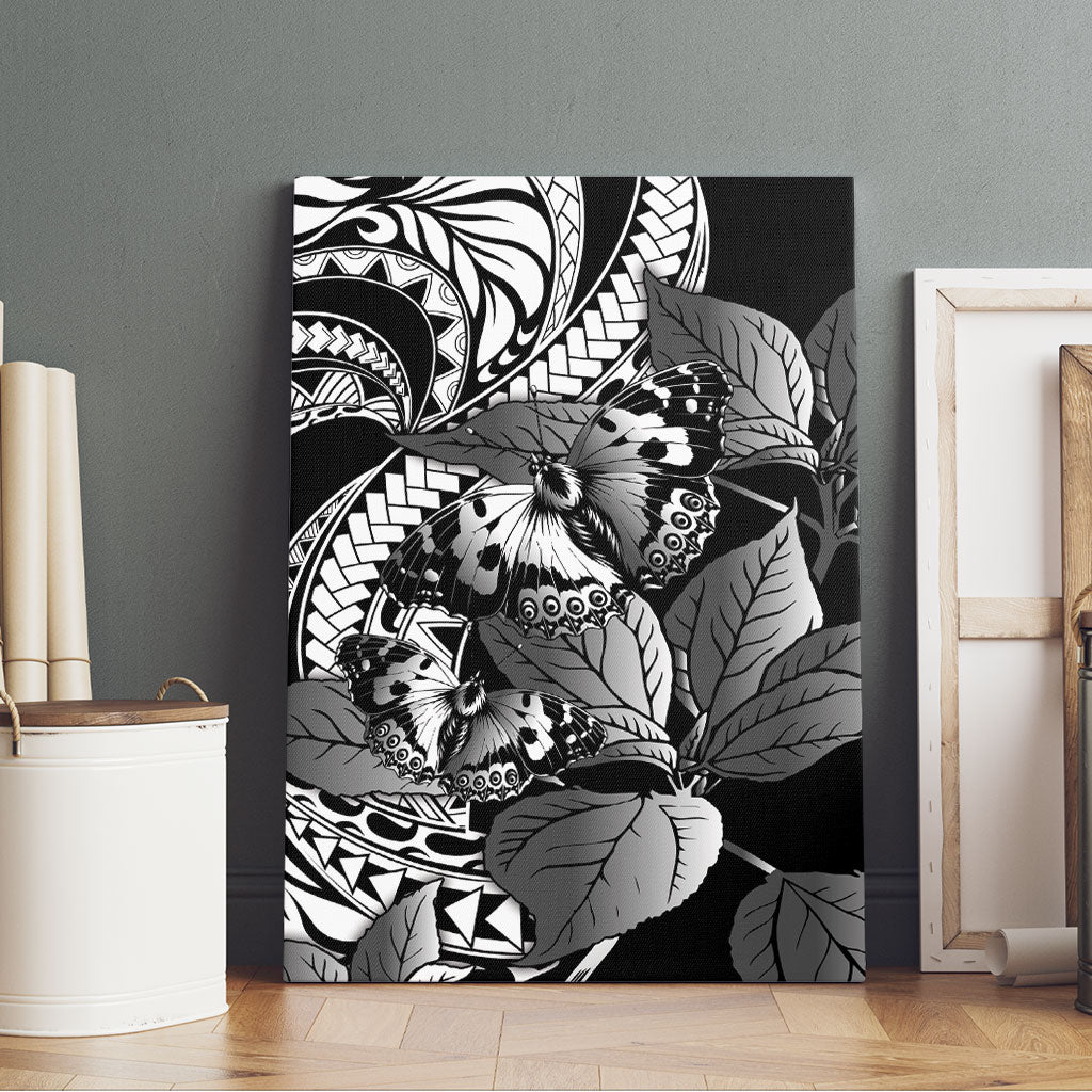 Kamehameha Butterfly Hawaii Canvas Wall Art Hawaiian Pulelehua Mamaki Black Color LT14 - Polynesian Pride