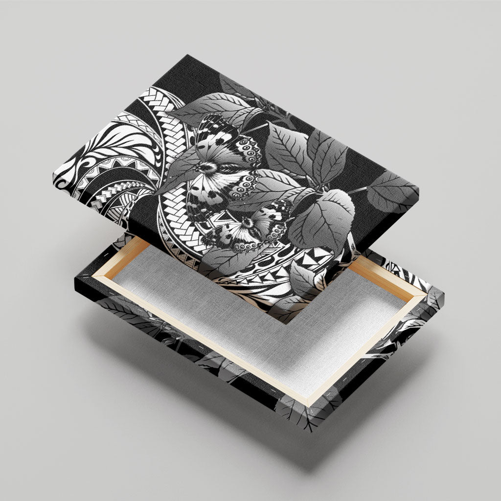 Kamehameha Butterfly Hawaii Canvas Wall Art Hawaiian Pulelehua Mamaki Black Color LT14 - Polynesian Pride