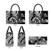 Kamehameha Butterfly Hawaii Leather Bag Hawaiian Pulelehua Mamaki Black Color LT14 - Polynesian Pride