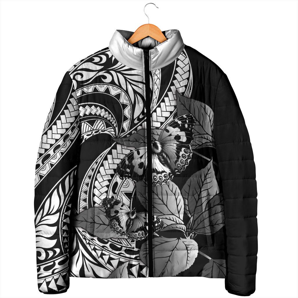 Kamehameha Butterfly Hawaii Padded Jacket Hawaiian Pulelehua Mamaki Black Color LT14 - Polynesian Pride