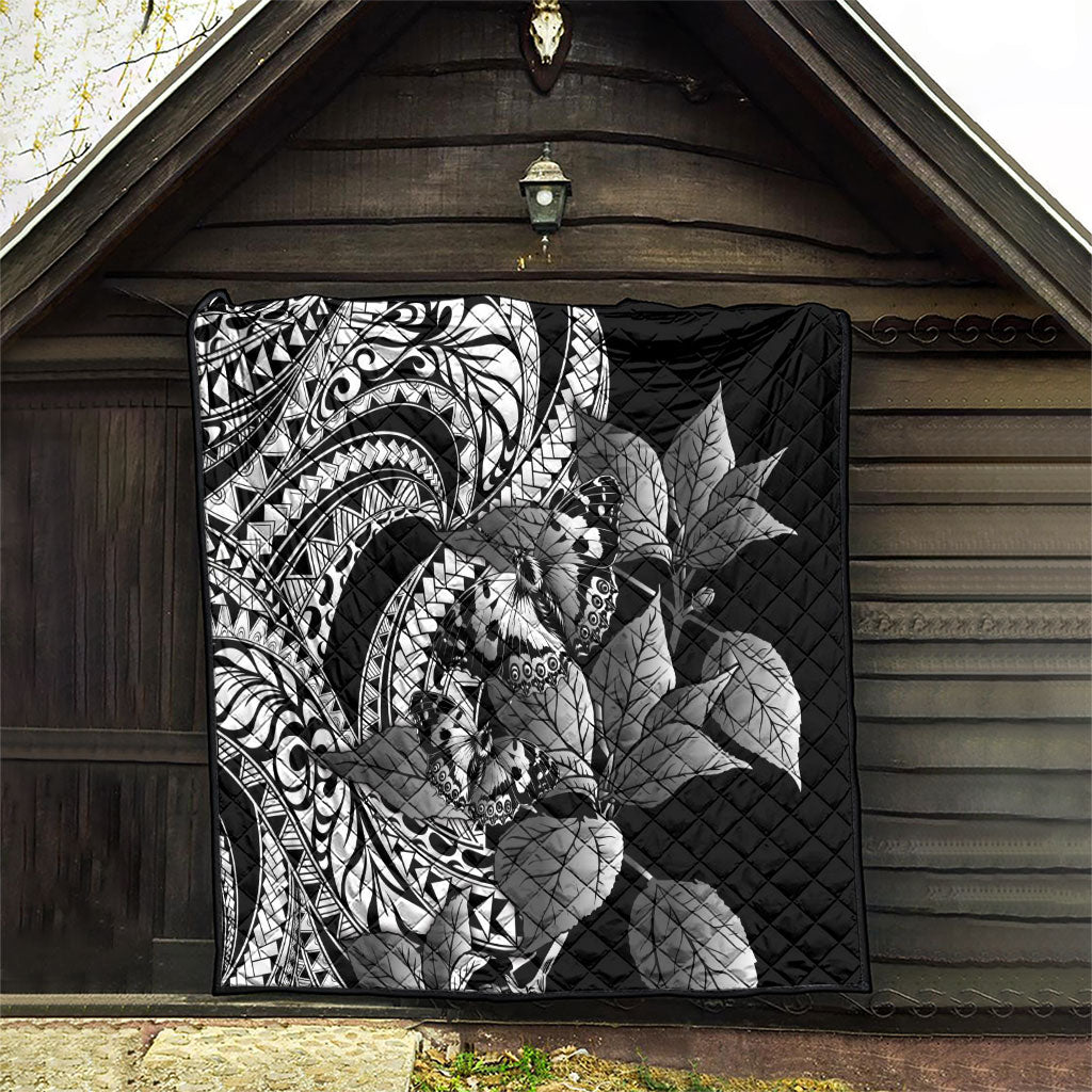 Kamehameha Butterfly Hawaii Quilt Hawaiian Pulelehua Mamaki Black Color LT14 - Polynesian Pride