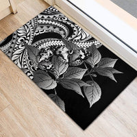 Kamehameha Butterfly Hawaii Rubber Doormat Hawaiian Pulelehua Mamaki Black Color LT14 - Polynesian Pride