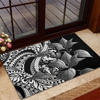 Kamehameha Butterfly Hawaii Rubber Doormat Hawaiian Pulelehua Mamaki Black Color LT14 - Polynesian Pride
