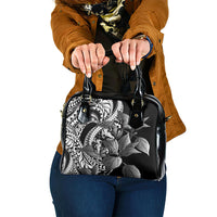 Kamehameha Butterfly Hawaii Shoulder Handbag Hawaiian Pulelehua Mamaki Black Color LT14 One Size Black - Polynesian Pride