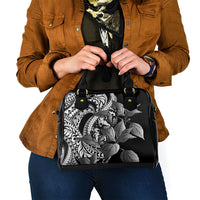 Kamehameha Butterfly Hawaii Shoulder Handbag Hawaiian Pulelehua Mamaki Black Color LT14 - Polynesian Pride